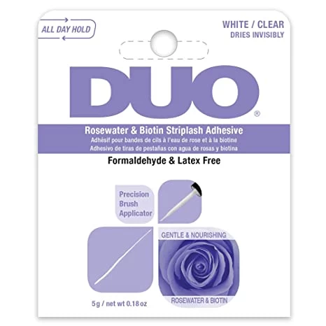 DUO Rosewater & Bioten Brush On Striplash Adhesive Clear - Lavendar Box 3 DUO Rosewater & Bioten Brush On Striplash Adhesive Clear - Lavendar Box