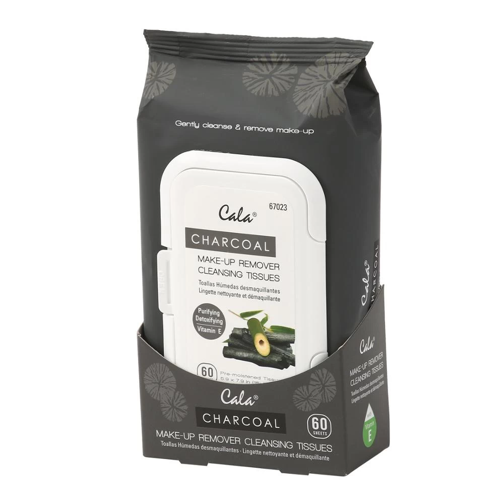 Cala Charcoal Make-up Remover Cleansing Tissues 60 Sheets 67023 3 Cala Charcoal Make-up Remover Cleansing Tissues 60 Sheets 67023