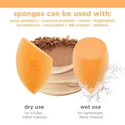Real Techniques Miracle Complexion 4 Sponge Pack 12 Real Techniques Miracle Complexion 4 Sponge Pack -Cosmetics Store RT MCS Dry Wet Use Infographic 1.1 1440x 1
