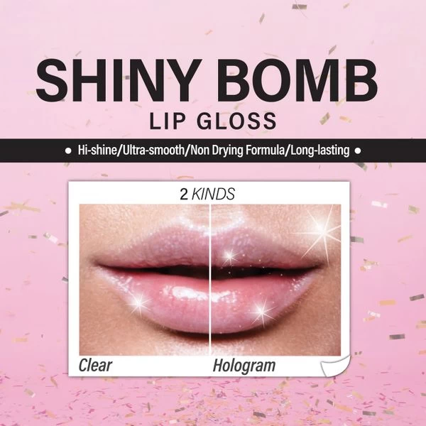Magic Collection Shiny Bomb Lip Gloss Assorted Color - Clear #LIP32AST-01 4 Magic Collection Shiny Bomb Lip Gloss Assorted Color - Clear #LIP32AST-01 - Image 2